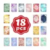 Compra Direta Transfronteiriça de 18 Cartões Florais em Aquarela para Alívio do Estresse com Texto Calmante, Adequados para Relaxamento Diário e Proporcionando uma Sensação de Paz