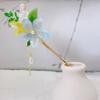 Horquilla con Borla de Flor de Durazno Azul Antiguo Sentido de Alto Nivel Nicho Elegante Moño para el Cabello Horquilla Paso Agitación Tocado para Vestido Antiguo Horquilla Femenina