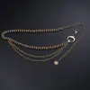 Corrente de Cintura Elegante de Metal com Girassol para Mulheres, Acessório de Cintura Ajustável para Vestido, Acessório de Cinto de Corrente de Múltiplas Camadas de Alta Qualidade