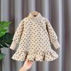 Ropa Infantil Sudadera de Terciopelo para Niñas Falda Otoño e Invierno Nuevo Estilo Coreano Vestido para Bebé Niña Princesa