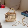 Bolsa de Caja Acrílica para Comercio Electrónico Transfronterizo Nueva Moda Europea y Americana Borla Pedrería Bolso de Noche Cadena para Mujer Bolsa Infantil