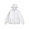 Sudadera con capucha y doble cremallera básica azul marino para hombre, color liso, corte holgado, casual, hecha de algodón chino, adecuada tanto para hombres como para mujeres