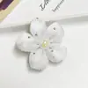 Adorno para Cabeza, Bolso y Ropa de Flor de Cinco Pétalos Cosida a Mano con Relleno de Algodón, Pétalos Rosa Dulce de Principio de Verano