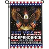 2026 Novo Modelo Bandeira de Jardim de Linho Falso para o Dia da Independência Americana Bandeira Comemorativa do 250º Aniversário Decoração de Jardim Bandeira para Pendurar