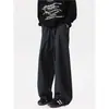 Pantalones Casuales de Diseño Rayado Relajado Estilo Retro Americano Scimitar Estilo Pareja Sueltos Versátiles de Pierna Ancha Largos hasta el Suelo Modernos