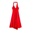 Atacado de Moda Feminina Transfronteiriça Verão 2026 Novo Estilo Europeu e Americano Elegante Sexy Decote Halter Ajuste ao Corpo Vestido
