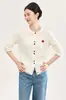 2601302-Suéter Cardigan de Punto Fino de Lana Pura de Alta Calidad Nanyou con Botones de Colores para Mujer