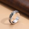 Anillo giratorio de plata esterlina S925 con seis palabras y mantra, personalidad retro, anillo de plata tailandesa retro desgastado, estilo nacional, venta directa de fábrica
