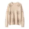 Suéter macio, glutinoso, emagrecedor, escovado 100% cashmere puro para mulheres, inverno, sensação preguiçosa, relaxada, espessado, tricô solto para mulheres, cinza