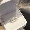 Anillo Clásico Vivo de Plata de Ley s925 Plata de Ley Anillo de Mano para Mujer Piedra Montada a Mano Fila Única Anillo de Plata para Todo el Cuerpo Joyería