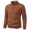 Suéter pullover de punto para hombre con media cremallera, nuevo para otoño e invierno, de importación, top de punto, diseño jacquard moderno, capa base cálida y casual