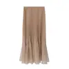 Falda plisada de alta gama para mujer, nuevo estilo veraniego de moda, lujo ligero, versátil, elegante, falda larga de malla en línea A