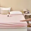 Protector de colchón Simmons de algodón lavado de cobertura total, funda de colchón a prueba de polvo para dormitorio, funda de colchón a prueba de polvo de color liso, venta al por mayor