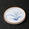 Plato de té pintado a mano, Posavasos de cerámica, Base aislante creativa, Accesorios para juego de té Kung Fu, Bandeja de té elegante china