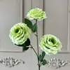 Flores Artificiais de Rosa Realistas de Três Cabeças para Salão de Casamento, Arranjos de Flores Artificiais, Arte Floral para Painel de Fundo, Decoração Suave para Exterior e Paisagismo