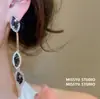 Pendientes Europeos y Americanos Transfronterizos con Diamantes Incrustados en Forma de Lágrima, Pendientes de Borlas Estilo Palacio, Lujo Ligero, Gama Alta, Pendientes de Moda Exagerados para Mujer