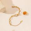 Pulsera de Diamantes de Lujo Ligero Simple de Estilo Europeo y Americano Transfronterizo para Mujer, Oro de 18k, Diseño Nicho, Personalizada, Acero de Titanio Color Inalterable