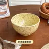 Estilo Ins Coreano Tigela de Tinta Salpicada Cerâmica Retro Tigela para Frutas Iogurte Cereal Café da Manhã Tigela Grande de Arroz Tigela de Sobremesa Conjunto