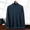 Suéter de Cachemira para Hombre Otoño e Invierno Cuello Medio Alto Manga Larga Jersey Capa Interior Tejido Capa Base Lujo Ligero Casual de Negocios