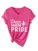 Orgulho de mãe de dança em estoque Europeia e Americana Gola V casual Estampa de letras T-shirt feminina Amazon transfronteiriça versátil manga curta