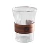 Taza de Café Grabada, Vaso de Vidrio Rayado Vertical de Cintura Pequeña, Vaso para Jugos para Uso Doméstico, Resistente al Calor, Aislado, Vaso de Agua Transparente, Resistente a Altas Temperaturas, Hecho a Mano