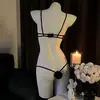 Lingerie Sexy Estampa de Leopardo Macacão Sem Tira Extremamente Tentador Uniforme para Encontro 9587