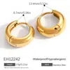 Pendientes de Acero Inoxidable Transfronterizos, Estilo Clásico, Diseño Geométrico Circular, Estilo de Cierre a Presión, Circonita de Estrella Incrustada, Pendientes de Moda en Forma de C