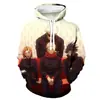 Abrigo de Manga Larga para Hombre Otoño Animación Impresión Digital 3D Sudadera Casual para Hombre y Mujer Traje de Béisbol Sudadera con Capucha