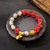 Pulseira de Vidro Cinza Fragrância de Dois Mundos Feminina Leve Luxo Areia Dourada Luminosa Esmaltada Área Cênica Templo Joias Atacado