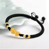 Pulseira corajosa banhada a ouro latão joia imitação ouro este ano de vida presente para casal pulseira de corda vermelha com contas de ouro tecida à mão