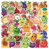 50 Pegatinas de Graffiti de Frutas y Verduras de Dibujos Animados, Pegatinas Decorativas para Tazas de Agua y Equipaje, Pegatinas Creativas