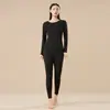 Conjunto de Ropa Interior Térmica de Lyocell para Otoño e Invierno para Hombre, Tops y Pantalones Térmicos Gruesos con Forro Polar, Capa Base Delgada a Prueba de Frío para Mujer
