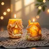 Molde de Resina de Cristal DIY Cabaña de Bosque de Hadas Vela 3D Edificio Vela Aromática Molde de Silicona