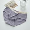 Ropa interior popular japonesa de color contrastante para mujer de cintura media, algodón antibacteriano para niñas y estudiantes