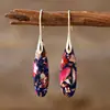Pendientes de Aro con Colgante de Gota de Agua Piedra del Emperador Neo Bohemia Transfronterizos Pendientes Joyería Popular Europea y Americana de Piedra Natural