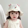 Chapéu de Bebê Primavera e Verão Fofo Estilo Coreano Doce Renda Chapéu de Pescador Passeio de Bebê Chapéu de Sol de Aba Larga Chapéu de Princesa