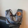 Bolsa Casual Grande Capacidade Retrô Antiga para Mulheres Nova Coleção Outono Inverno 2025 Bolsa de Ombro para o Dia a Dia Bolsa Tote de Mão com Textura