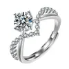 Anillo de Pareja Coronas para Amor Anillo de Diamante de Circón de 1 quilate de Cuatro Garras Par para Hombres y Mujeres Anillo de Boda Corona Apertura Anillo de Par
