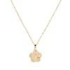 Moda coreana novo simples formato de flor micro-incrustado zircônia colar sexy cobre joia pingente atacado Yiwu mercadorias pequenas