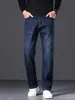2026 novo jeans casual de luxo leve simples solto macio elástico perna reta calça comprida masculina