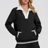 Sudadera Deportiva Caijue Europea y Americana Nueva con Media Cremallera para Mujer, Polo Casual Holgado, Traje Deportivo de Tenis