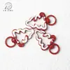 Hebilla Resorte Redonda Abierta Árbol de Navidad Pintado a Mano Forma de Árbol Hebilla Resorte Accesorios para Joyería DIY Anillo de Conexión