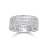 Comercio Exterior Transfronterizo Moda Personalizada Tendencia Anillos Apilables Rectangulares Multihilera de Plata S925 Incrustados con Moissanita Chapados en Oro de 18K