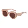 [Personalizado] Óculos de Sol Fashion Cat Eye para Mulheres, Tendência Europeia e Americana Estilo de Rua, Proteção Solar, Óculos de Sol para Caminhada, Armação Redonda, Óculos de Sol Transfronteiriços