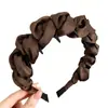 Faixa de Cabelo Satin Black Nuvem Bolha para Mulheres, Adequada para Uso Diário, Faixa de Cabelo de Coroa Alta, Presilha de Cabelo para Lavar o Rosto, Acessório de Cabelo