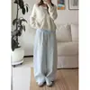 Pantalones Anchos de Pierna Ancha Estilo Globo de Colores Claros para Primavera y Verano, Pantalones Casuales Sueltos y Versátiles para Mujer