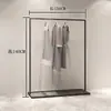 Estante de Exhibición para Tienda de Ropa, Perchero de Hierro Forjado, Simple Estante Vertical Colgante para Tienda de Ropa de Hombre y Mujer, Estante de Exhibición de Pie con Colgante Lateral
