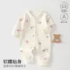 Macacão de Bebê, Algodão Puro, Classe A, Estilo para Todas as Estações, Roupas para Bebê de 100 Dias, Macacão Sem Costura com Abertura Frontal, Roupa para Engatinhar de Recém-Nascido