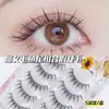 Cinco Pares de Pestañas Postizas de Tallo Transparente Estilo Cabello de Hada, Maquillaje Diario Artificial Natural, Pestañas Fáciles de Pegar para Principiantes
