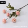Flor Artificial com 5 Cabeças, Dente-de-leão Bola de Ping Pong Haste Única, Flor Decorativa de Plástico para Casamento, Adereços de Interior, Flor Artificial Falsa Atacado